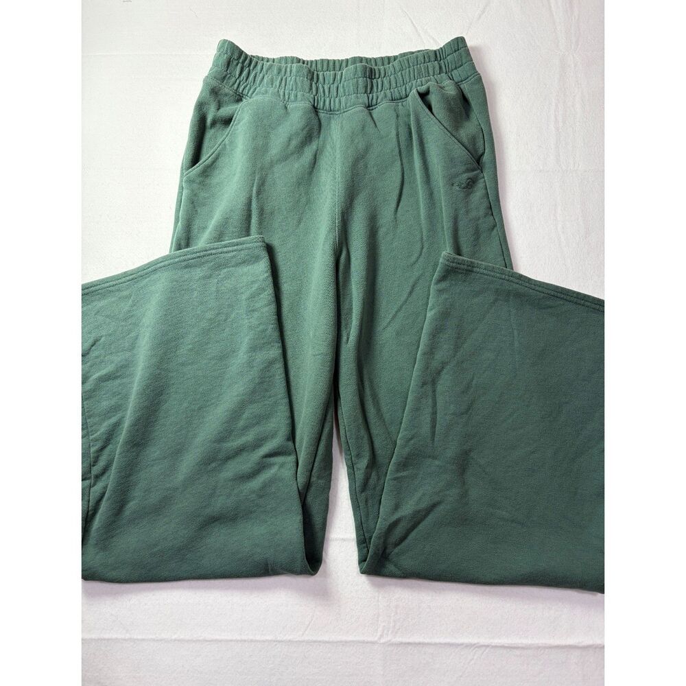 Hollister Ultra High Rise Wide Leg Sweatpants Sage Green Fleece Women Small
